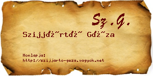 Szijjártó Géza névjegykártya